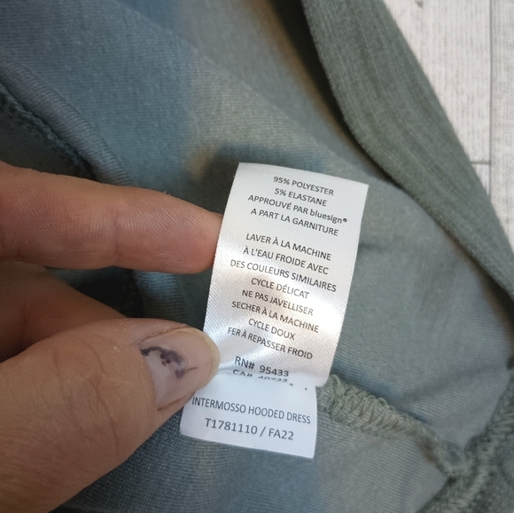 Toad & Co Intermosso Hooded Sweatshirt Dress Pockets Tunic Size Medium Green - Picture 10 of 11